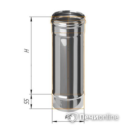 Дымоход Феррум Дымоход 08 d-120 L=0,5м в Чусовом