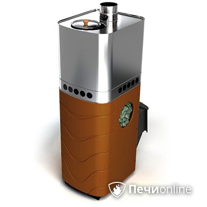 Дровяная банная печь TMF Бирюса 2013 Carbon терракота с закрытой каменкой в Чусовом