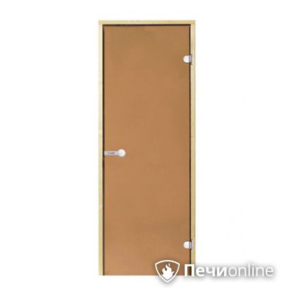 Дверь для бани Harvia Стеклянная дверь для сауны 7/19 коробка сосна бронза  D71901М в Чусовом
